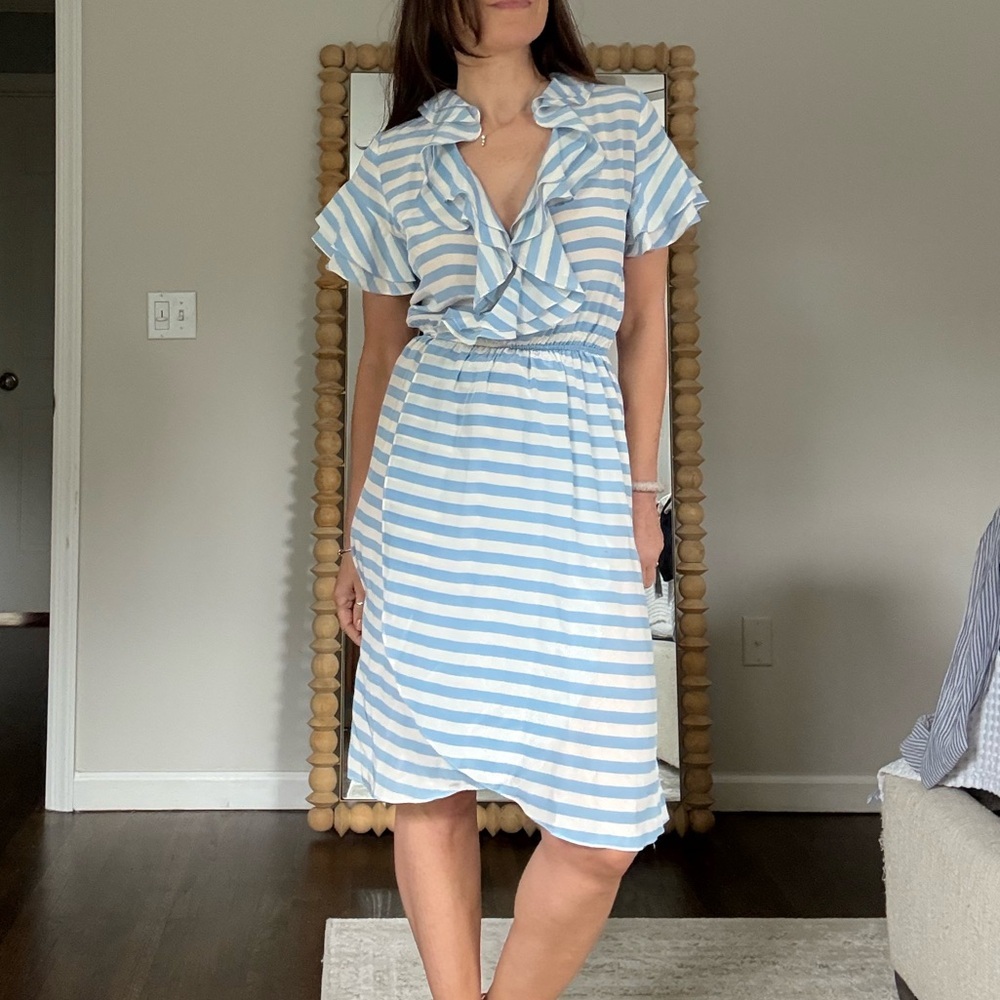 Tucker Striped Silk Wrap Dress